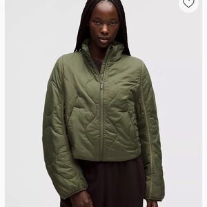 Lululemon Quilted Light Insulation Cropped Jacket Medium Olive Green
